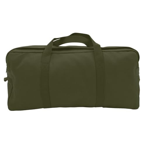 Rothco Canvas Tanker Style Tool Bag - Heavy-Duty Multipurpose Gear Carrier for Mechanics, Plumbers, Electricians, Athletes, Olive Drab Green