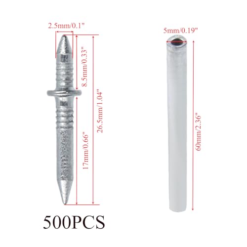 Woogim 500 PCS Double Head Skirting Thread Seamless Nail with Nail Specific Sleeve Tool,1" Invisible Seamless Baseboard Screws for Baseboards, Shelves & Wall Decor,Carbon Steel