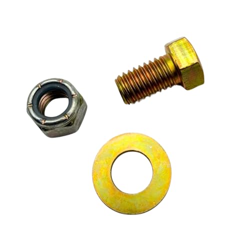 7/16"-14 x 3/4" Grade 8 Bolts (10-Pack) – Heavy-Duty Hex Bolts Includes Flat Washers & Nylon Lock Nuts – High-Strength SAE J429 Anti-Vibration 0.75" Coarse Thread Bolts 10 Bolts, Washers, Nuts