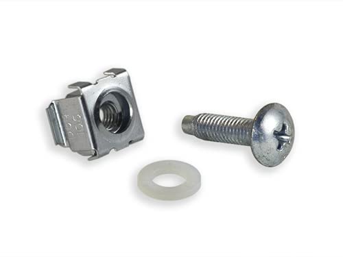 RackGold® Zinc 10-32 Cage Nut & Screws w/Washers 50-Pack - USA Made