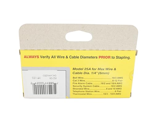 Acme Cable Staples, Galvanized Steel, 1/4-Inch Crown, 3/8-Inch Leg, 5000-Pack, Heavy-Duty for Indoor and Outdoor Use