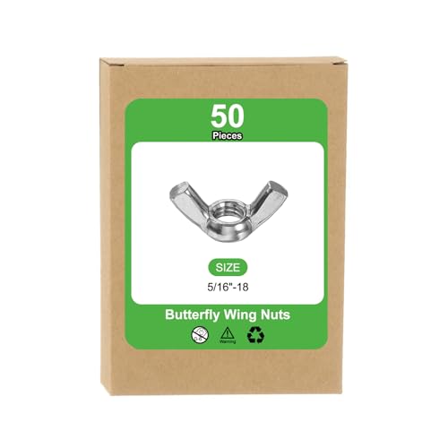 uxcell 5/16"-18 Wing Nut 50Pcs 304 Stainless Steel Square Wing Nuts 50