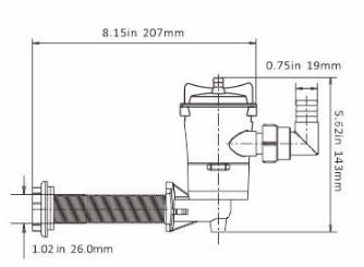 YaeMarine 12V 800gph Livewell Baitwell Pumps Live Bait Tank Aerator Live well Pump Submersible Cartridge Boat Bilge Pump