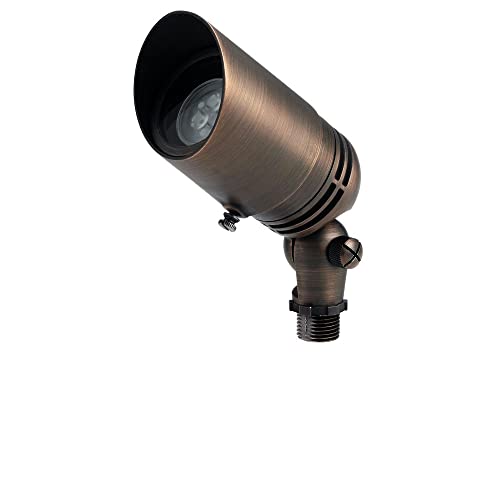 Kichler 12V MR-16 Adjustable Cowl Brass Accent Light in Centennial Brass, Directional Landscape Light Fixture, 15485CBR, (2.5" W x 2.5" H x 6" L) 2.50"x6.00"x2.50"