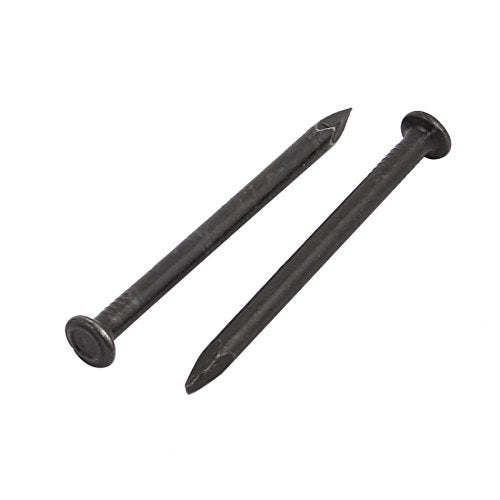 uxcell 100pcs Hardware Nails 2.01" Length Carbon Steel Point Tip Black