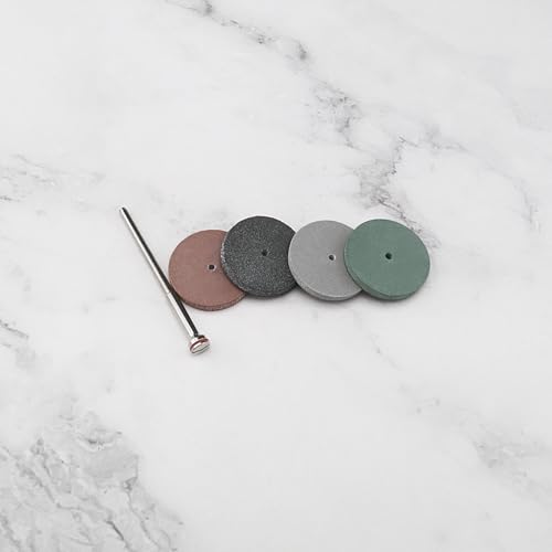 The Lord of the Tools Set of 52 22mm Polishing Wheel Assortment with 2.35mm Mandrel Shank Rubber Polishing Discs Kit for Jewelry Making Dental Laboratories Model Makers Woodworking