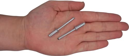(Pack of 100) 3/16" x 15/32" (5.0 x 12 mm) Blind Rivets, Open Dome Head, Pop Rivets DIN 7337, Steel Rivets and Steel Mandrel 3/16" x 15/32" (5.0 x 12 mm)
