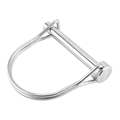 4Pack Super Big Safety Coupler Pin 1/2”x 3-3/20”(12mm x 80mm) Spring Steel Shaft Locking Pin Safety Coupler Pin Heavy Duty Shaft Locking Pin Sliver (4Pack) 4Pack