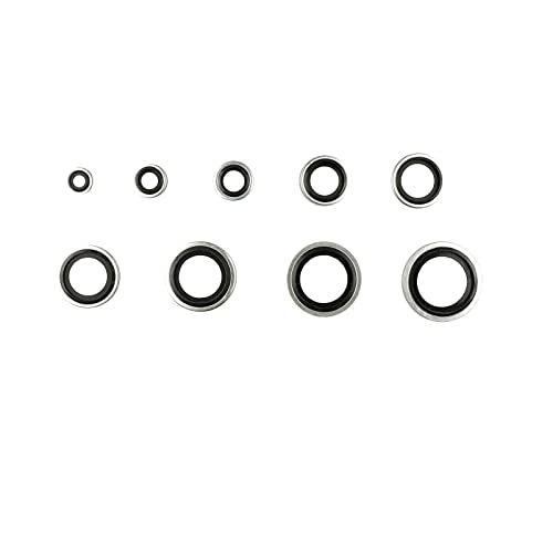 150 Pieces Automotive Self-Centered Bonded Seal Gasket Assortment Kit Bonded Seal Oil Washer Assortment Kit (150PCS) 150PCS