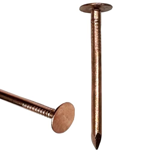 1.75” Copper Roofing Nails Premium Quality for Roofing, Flashing Qty (Approx 138 nails) - 1 lb