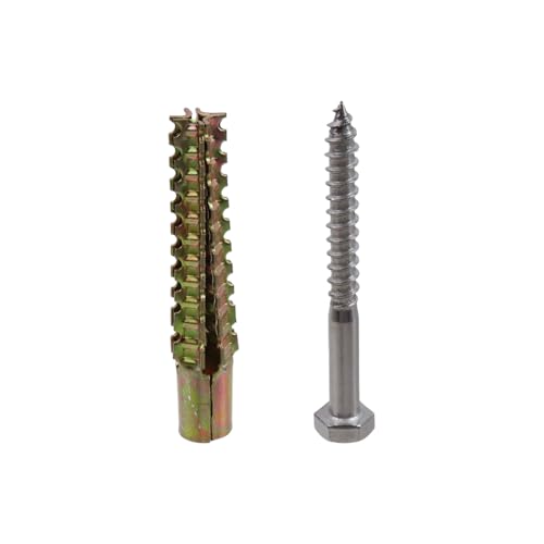 20 Pcs M8 Tree Shaped Hollow Wall Anchors with Screws 0.36"/60mm 2.36" x 0.39" x 0.31"/60 x 10 x 8mm (H x OD x ID)