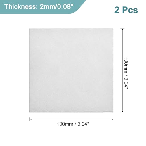 uxcell 2Pcs GR1 Titanium Plate Sheet, 100x100x2mm Titanium Alloy Metal Sheet for Industrial Machinery Metalworking (4"x4"x0.08") 4"x4"x0.08" 2