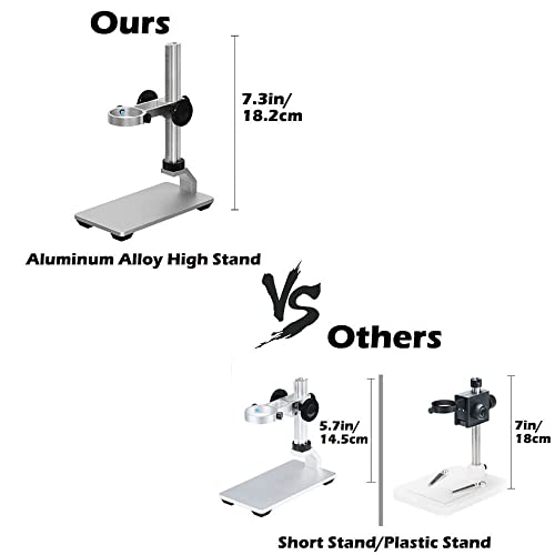 Universal Microscope Stand Pro, Stable Professional Aluminum Alloy Scope Base Holder Support Bracket for Max Diameter 1.4" USB Digital Wireless WiFi Microscope Endoscope Magnifier Camera Silver