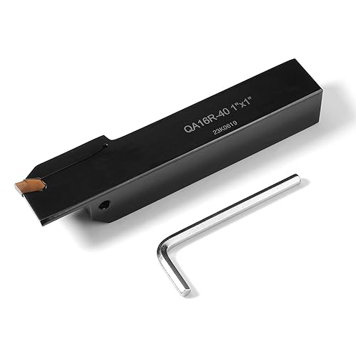 1"x1" Indexable Lathe Grooving Parting Holder QA16R-40 with 1 Piece Carbide Insert GTN-4 Heavy Duty Right-Hand Lathe Cut Off Tool Carbide Inserts(QA16R-40 with 1 Piece Insert)