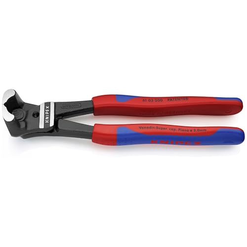 KNIPEX - 61 02 200 Tools - High Leverage Bolt End Cutting Nippers, Multi-Component (6102200) Pliers