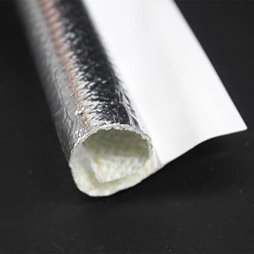 10mm - 3/8" Self-wrap Aluminum Heat Shield Sleeve Thermal Reflective Side Entry High Temperature for Hoses, Wire Harnesses, Cables, Automotive, Exhaust 39" (1 Meter) 10mm - 3/8" Dia - 39" Long