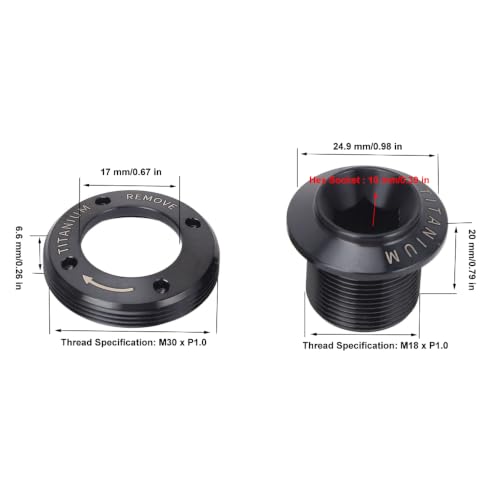 Titanium Alloy Bike Crank Arm Screw Dub Crank Cover Bolt Set, Lightweight Crankset Fixing Bolt for Mountain Road Bike Repair Cycling Replacement Parts Black