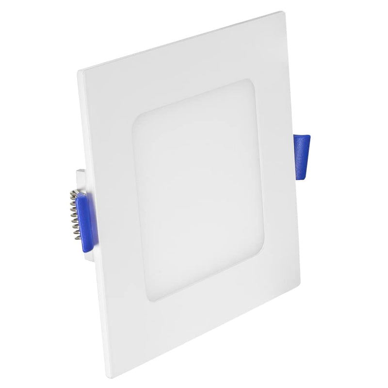 Maxxima 4 in. Square 5CCT Ultra Thin Recessed LED Downlight, 750 Lumens Slim Canless, IC Rated, 5 Color Temperature Selectable 2700K/3000K/3500K/4000K/5000K, Dimmable, J-Box Included (Pack of 2) Single Pack (Pack of 2)