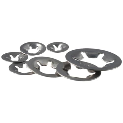 340Pcs Stainless Steel Internal Tooth Starlock Washers Assortment Kit, M3 M4 M5 M6 M8 M10 M12 Push On Lock Washers, Push Nuts