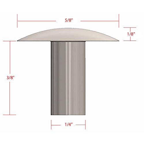 Metal Magery 1/4" Diameter X 3/8" Length Solid Aluminum Brazier Head Rivet, Pack of 100