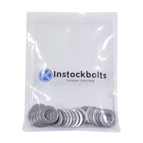 M18 x 34mm OD Flat Washer, 18-8 (304) Stainless Steel Washers Flat, 10PCS M18/304 Silver