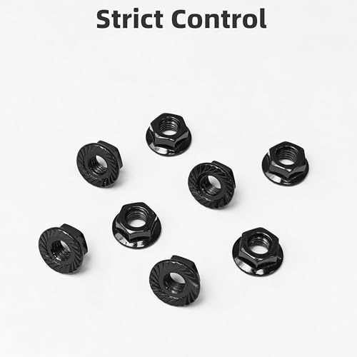 M10 Serrated Flange Nuts, 100Pcs M10-1.5 Grade 10.9 Carbon Steel Hex Lock Hardware Nuts Black Oxided for Industrial & Home Use Black (Carbon Steel) 100