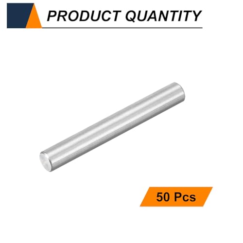 HARFINGTON 50pcs Dowel Pins M6(6mm) x 45mm 304 Stainless Steel Cylindrical Shelf Support Peg Pin Rod Fasten Elements for Metal Devices Wood Furniture DIY Installation, Silver M6 x 45mm