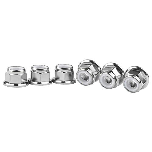 Titanium Nuts Flange Nylon Lock Nut Pack of 6 (M12 Pitch 1.25mm) M12 Pitch 1.25mm