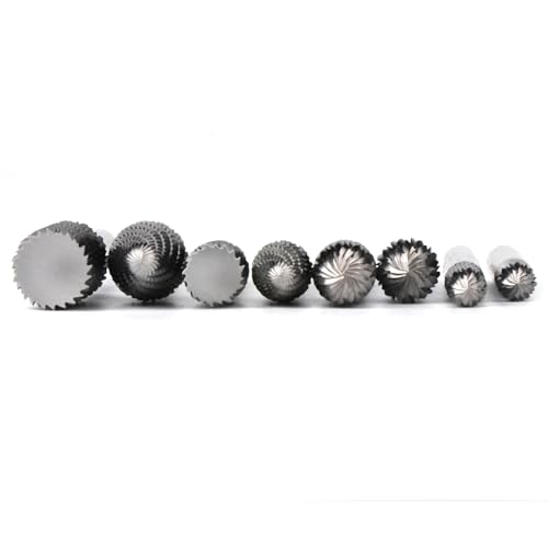 8PCS Carbide Burr Set 1/4" Shank, Double Cut Tungsten Carbide Rotary Tool Attachment Kit Rasp Accessories for Die Grinder Metal Wood Carving, Engraving, Polishing, Deburring 8PCS(Double Cut 2)