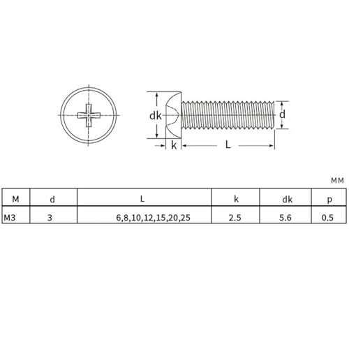 350PCS M3 Nylon Phillips Head Screw and Nut Set Industrial Hardware Fastener Flat Washers Assortment Kit