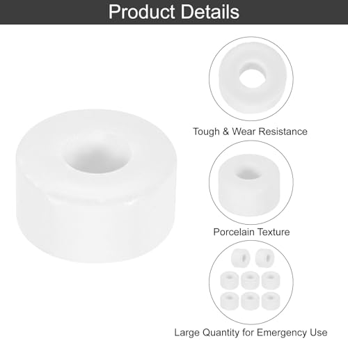 MECCANIXITY 50 Pcs Ceramic Washers, 6.5 x 16 x 8mm Round Flat Washers Heat Resistant Insulated Protection Spacer for Cable Bundle, Wire Protection