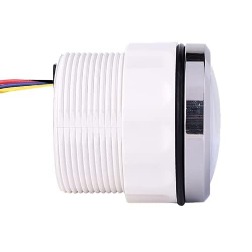 MOTOR METER RACING W Pro Series 52mm 2-1/16" Fuel Level Gauge 73-10 Ohms Black Dial White LED Warning Function Waterproof for Car Truck Marine Boat Yacht