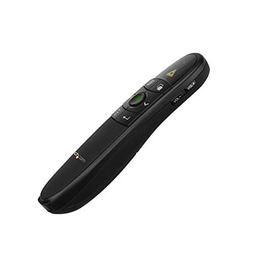 StarTech.com Wireless Presentation Remote with Green Laser Pointer - 90 ft. (27 m) - USB Presentation Clicker for Mac and Windows, TAA (PRESREMOTEG)