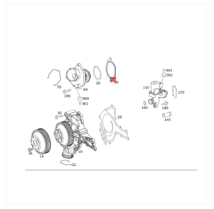 Link-Lock Thermostat Gasket Seal Ring A2722030180 2722030180 for Mercedes-Benz M272 W204 W212 X204 V251 W221 W164 W639 C230 E300 E350 S300 S350 S400 R350 ML300 ML350 GLK350