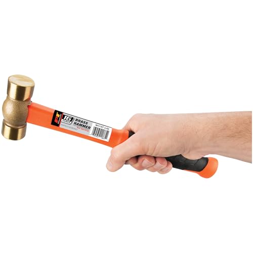 Performance Tool W1137 16 oz. Solid Brass Hammer, Fiberglass Handle