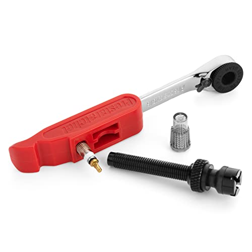 Prestacycle Prestaratchet GO 6-in-1 Bicycle Multi-Tool Wallet Kit – Ratcheting Wrench, Tire Lever, Valve Core Tool, Chain Breaker, Bead Lifter & Tubeless Plugger – 25g Compact Bike Repair Kit 6-in-1 Multitool