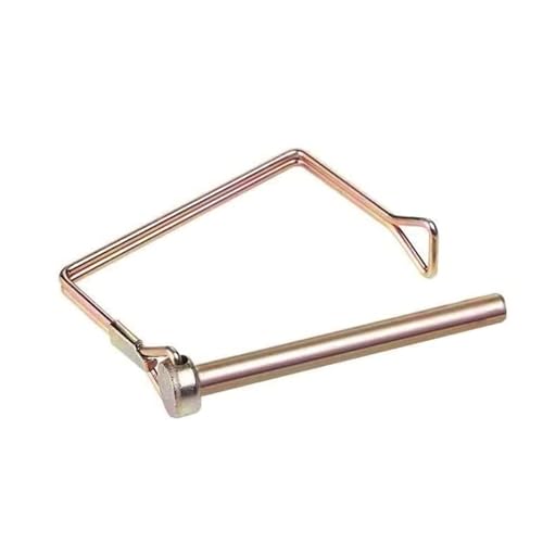 10 Pack 1/4x4 Inch Trailer Coupler Pin Heavy Duty Wire Lock Pin PTO Shaft Locking Hitch Pin Safety Towing Hitch Pin Trailer Accessories for Farm Trailers Wagons Lawn Garden (Gold) Gold
