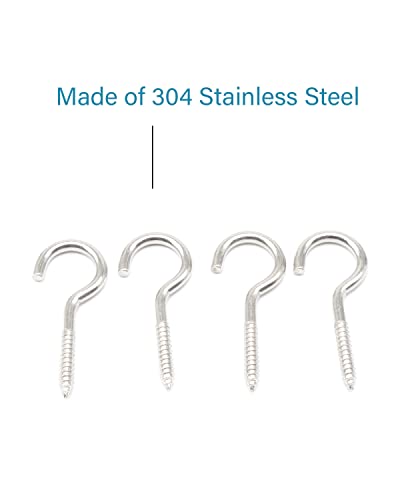 IMSCREWS 100 Pcs 1-5/8" Stainless Steel 304 Eye Hooks – Heavy Duty Self-Tapping Eye Bolts for Wood, Cable & Wire Securing 0.098" x 0.67" x 1.6"