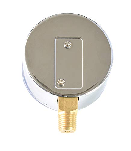 Diaphragm Low Pressure Capsule Gauge, 2-1/2" Dial, 3 PSI Range, 1/4" NPT Lower Mount, Chrome Steel Case, Brass Internals, Adjustable, Scales 3 PSI / 20 kPa / 200 mBar