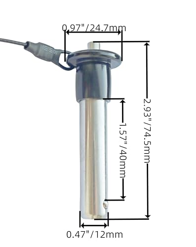 Q-Handle Locking pin, 304 Stainless Steel Grip Push-Button Locking Quick-Release pin with Safety Rope (Φ15/32in x 1-37/64in(2Pcs) Φ15/32in x 1-37/64in(2Pcs）