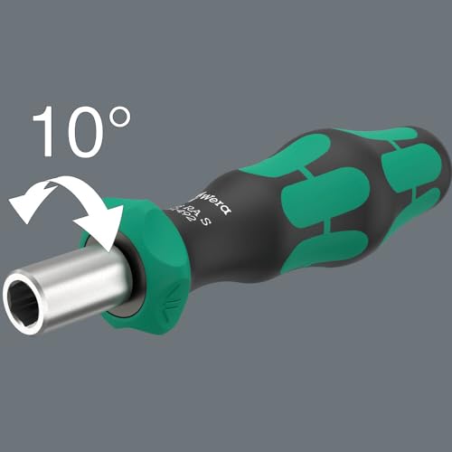 WERA - 05051492001-838 RA S Bitholding Screwdriver with Ratchet functionality, 1/4", 1/4" x 102 mm Classic