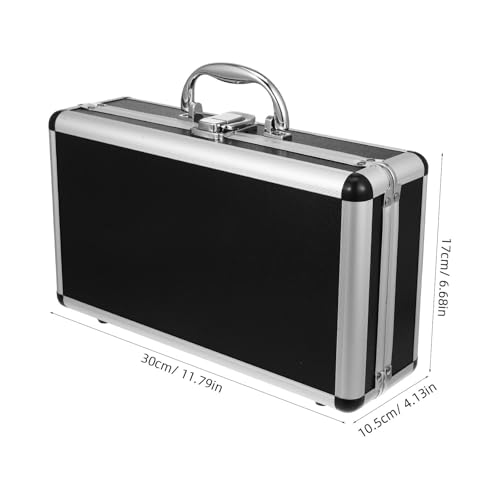 DOITOOL Aluminum Alloy Tool Box Portable Lockable Carrying Suitcase Multi-Purpose Storage Box with Handle Large Capacity Organizer for Hardware Accessories Home Office Travel Workshop Black