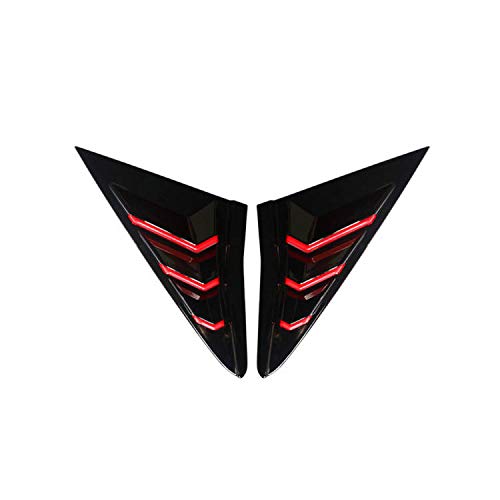 Rifoda for Civic Window Louvers Air Vent Scoop Shades Cover Blinds for Honda Civic 10th Gen Hatchback and Type R 2016 2017 2018 2019 2020 2021 ABS Material(Bright Black Red) Bright Black Red