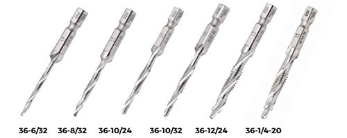 Ideal Electrical 36-600 Standard Drill/Taps - (8 Piece) 1/4 in. Hex Shank, Drilling, Tapping, HSS Bit Kit