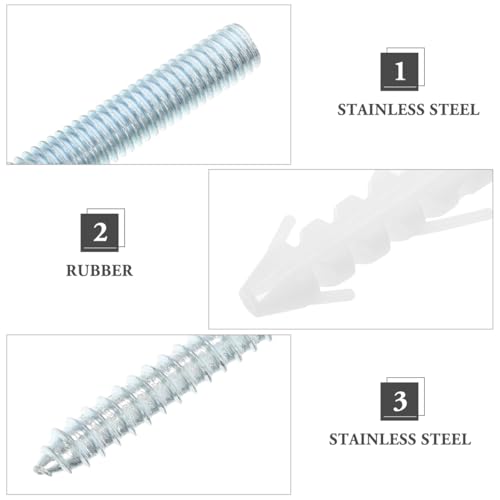 1set Heavy-Duty Basin Mounting Kit Secure Wall-Mount Sink Fixings Screws Bolts and Washers Installation of Bathroom Fixtures (Pack of 2) 11.00X0.80X0.80CM (Pack of 2)