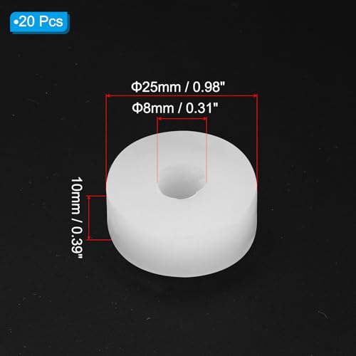 PATIKIL Silicone Rubber Flat Washer, 20 Pcs 0.98" OD x 0.31" ID x 0.39" Thickness Sealing O Ring Water Hose Gasket Assortment Kit Heat Resistant Washer for Plumbing Valve Machinery, White 0.98" OD x 0.31" ID x 0.39" T