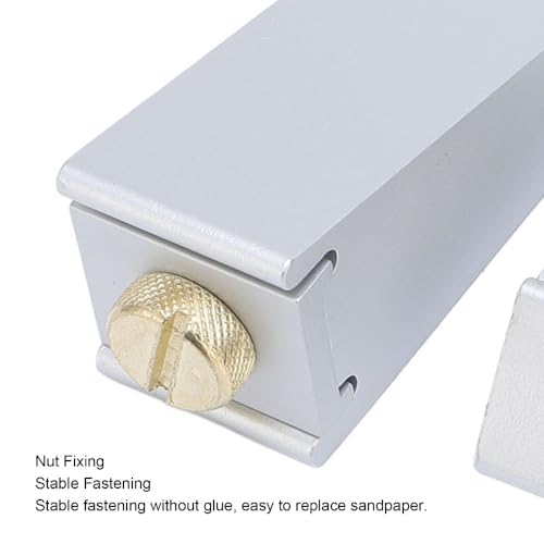 3 Pack Aluminum Alloy Sanding Blocks – Trapezoid Hand Sander Holder for Curved Surfaces, Beveled Edge Wood Sanding Tool with Nut Fixation
