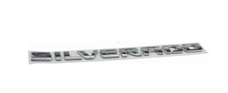 Silverado Badge Emblems 2-Piece in Chrome Shiny Glossy Finish 2007-2020 for Silverado, Sierra, and Canyon - Suitable for Hood - Fits 1500, 2500HD, and 3500HD Models (Chrome)