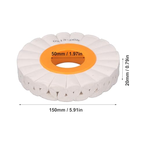 Buffing Wheel for Drill, Polishing Pad 5.91in OD 2in ID 0.79in Thick, Cotton Cloth Abrasive Wheel for Bench Grinder (150mm OD 50mm ID 20mm Thick)