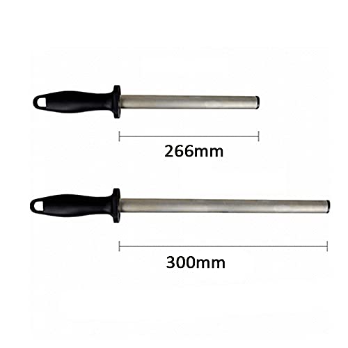 Diamond Carbon Steel Knife Sharpener Rod Sharpening Solid Steel Oval Gourmet Blade Sharpening Rod or Stick Tool for Kitchen Home 12 Inch